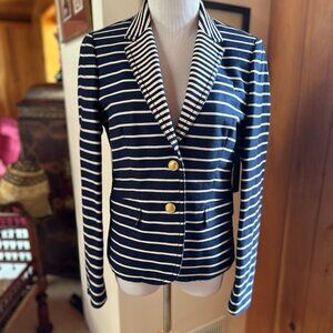 J. CREW Navy and Cream Stripe Schoolboy Nautical Style Jacket Blazer – 4